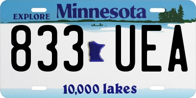 MN license plate 833UEA