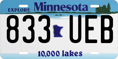 MN license plate 833UEB