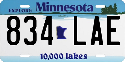 MN license plate 834LAE