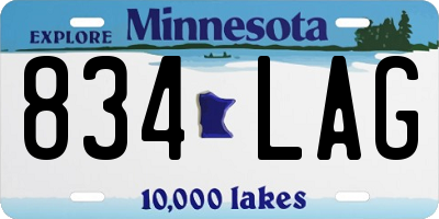 MN license plate 834LAG