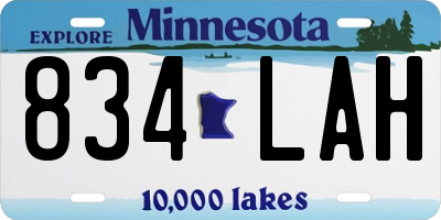 MN license plate 834LAH