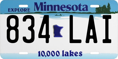 MN license plate 834LAI