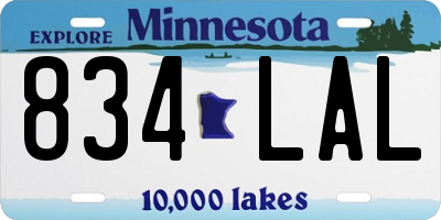 MN license plate 834LAL