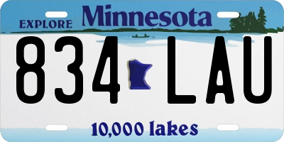 MN license plate 834LAU
