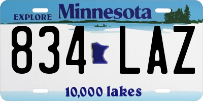 MN license plate 834LAZ