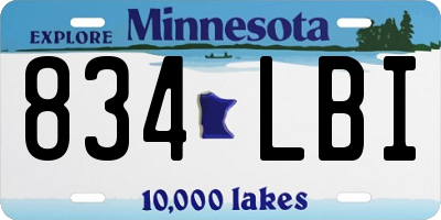 MN license plate 834LBI