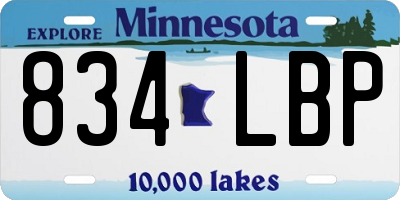 MN license plate 834LBP