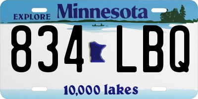 MN license plate 834LBQ