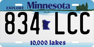 MN license plate 834LCC