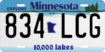 MN license plate 834LCG