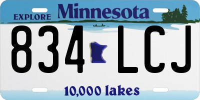 MN license plate 834LCJ
