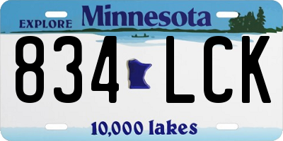 MN license plate 834LCK