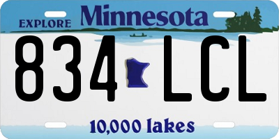 MN license plate 834LCL