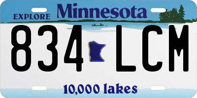 MN license plate 834LCM