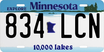 MN license plate 834LCN