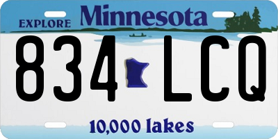MN license plate 834LCQ