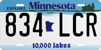 MN license plate 834LCR
