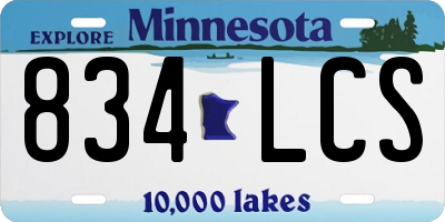 MN license plate 834LCS