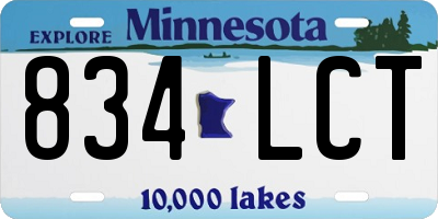 MN license plate 834LCT