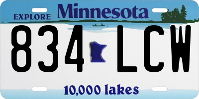 MN license plate 834LCW