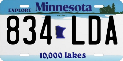 MN license plate 834LDA
