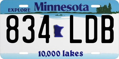 MN license plate 834LDB