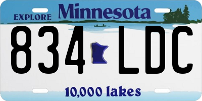 MN license plate 834LDC