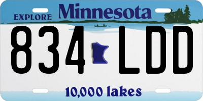 MN license plate 834LDD