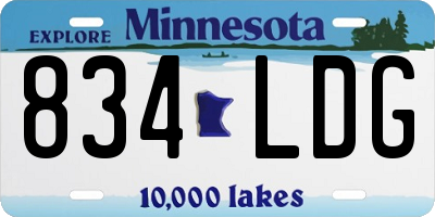 MN license plate 834LDG