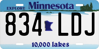 MN license plate 834LDJ