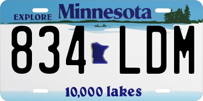 MN license plate 834LDM