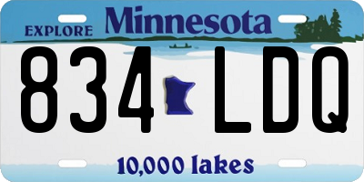 MN license plate 834LDQ