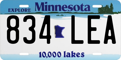 MN license plate 834LEA