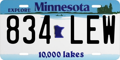 MN license plate 834LEW