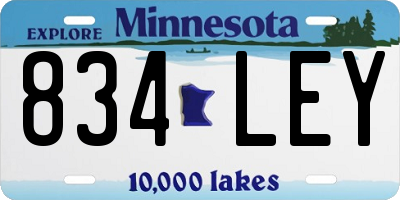 MN license plate 834LEY