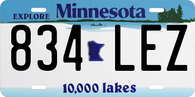 MN license plate 834LEZ