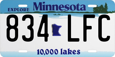 MN license plate 834LFC