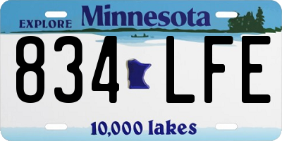 MN license plate 834LFE