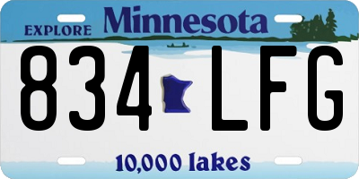 MN license plate 834LFG