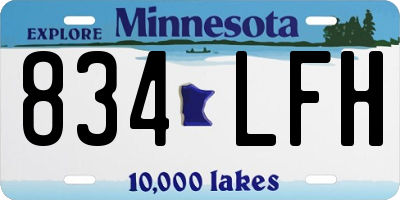 MN license plate 834LFH