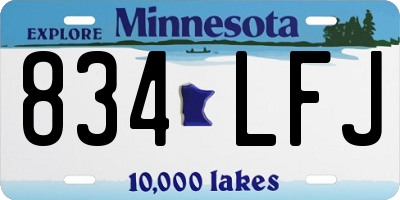 MN license plate 834LFJ