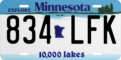 MN license plate 834LFK