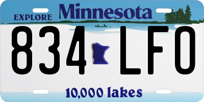 MN license plate 834LFO