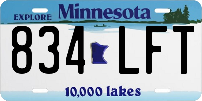 MN license plate 834LFT