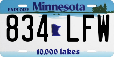 MN license plate 834LFW