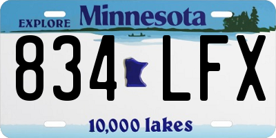MN license plate 834LFX