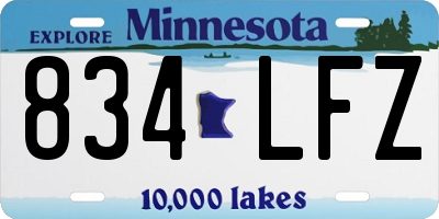 MN license plate 834LFZ