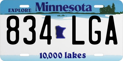 MN license plate 834LGA