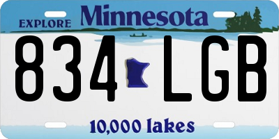MN license plate 834LGB