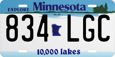 MN license plate 834LGC